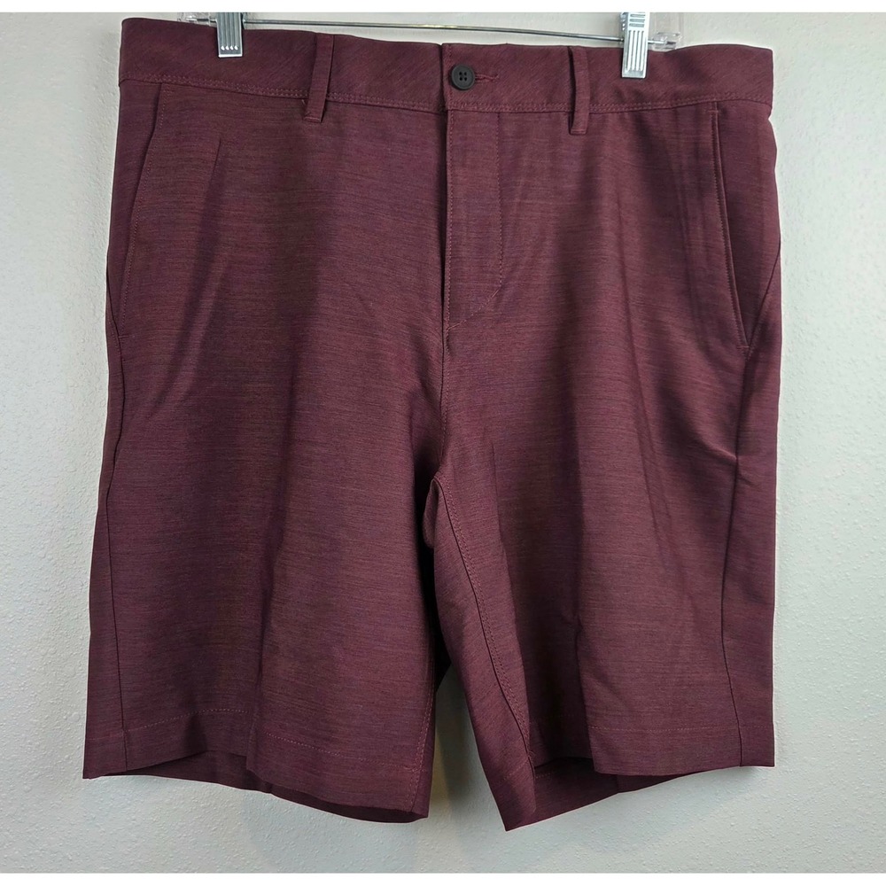VRST Mens‎ Limitless 5-Pocket Shorts Burgundy Heather Golf Performance Size 34